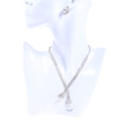 Parure collana e orecchini con strass argento | Daylop Abbigliamento