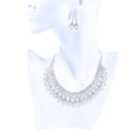 Parure collana e orecchini con strass argento | Vendita accessori online